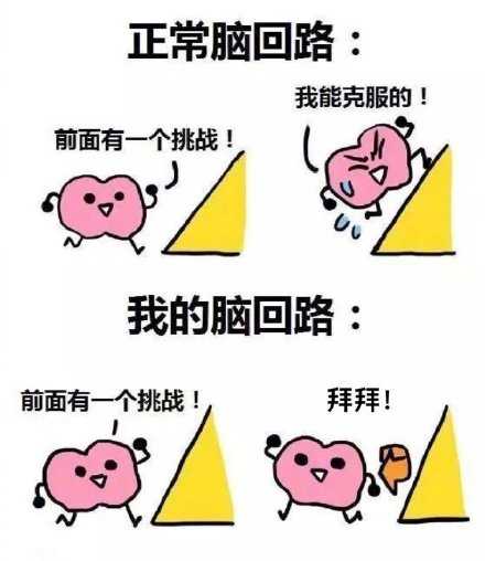 别人：迎难而上 我：知难而退