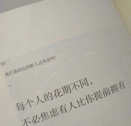 每个人的花期不同，不必焦虑有人比你提前拥有。