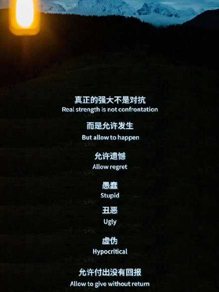 “ 允许遗憾，允许付出没有回报。”